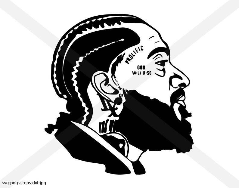 svg-png-eps-dxf-ai-jpg Nipsey Hussle silhouette .INSTANT DOWNLOAD