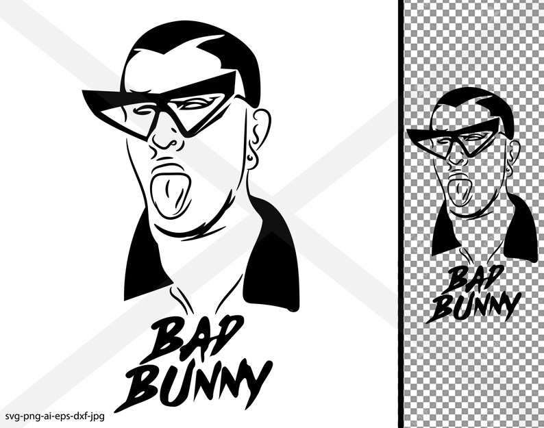 Download Bad Bunny vector INSTANT DOWNLOAD svg-png-eps-dxf-ai-jpg ...