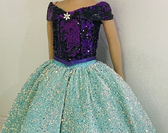 Princess Mermaid Dress with Detachable Skirt - Perfect for Birthday Parties,  Weddings, Cosplay, and Special Occasions.