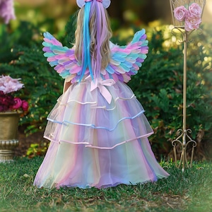 Unicorn Tutu Dress Rainbow Pink Tulle Dress Girls Party Birthday Costume READY TO SHIP
