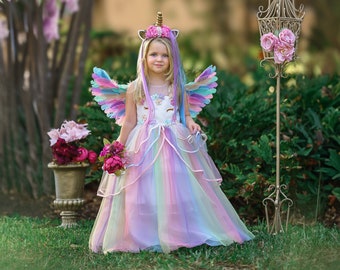 READY TO SHIP Unicorn Rainbow  Dress Tutu Dress Unicorn Tulle Dress .