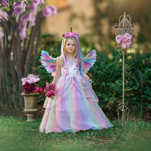 READY TO SHIP Unicorn Rainbow  Dress Tutu Dress Unicorn Tulle Dress .