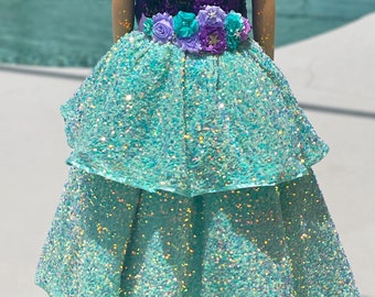 Princess Mermaid Dress with Detachable Skirt - Perfect for Birthday Parties,  Weddings, Cosplay, and Special Occasions.