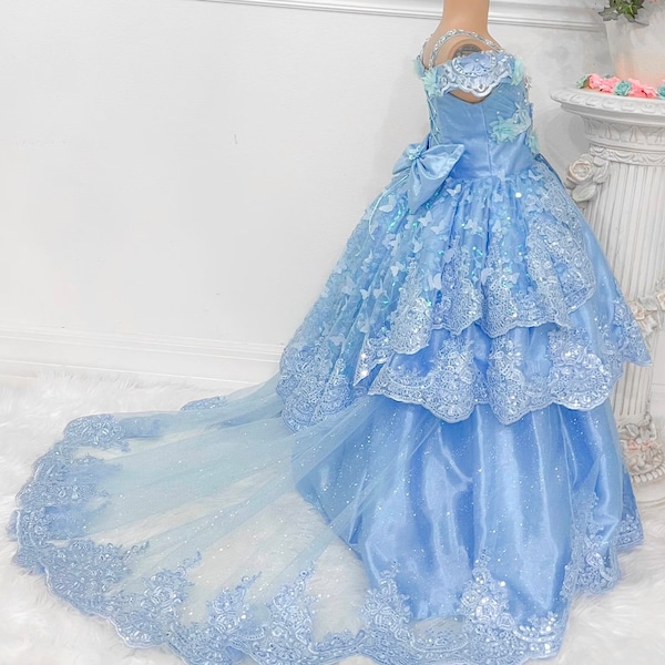 Princess Cinderella Dress with Detachable Skirt - Perfect for Birthday Parties,  Weddings, Cosplay, and Special Occasions.
