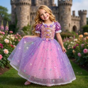 Rapunzel Inspired Princess Dress Costume with Accessories