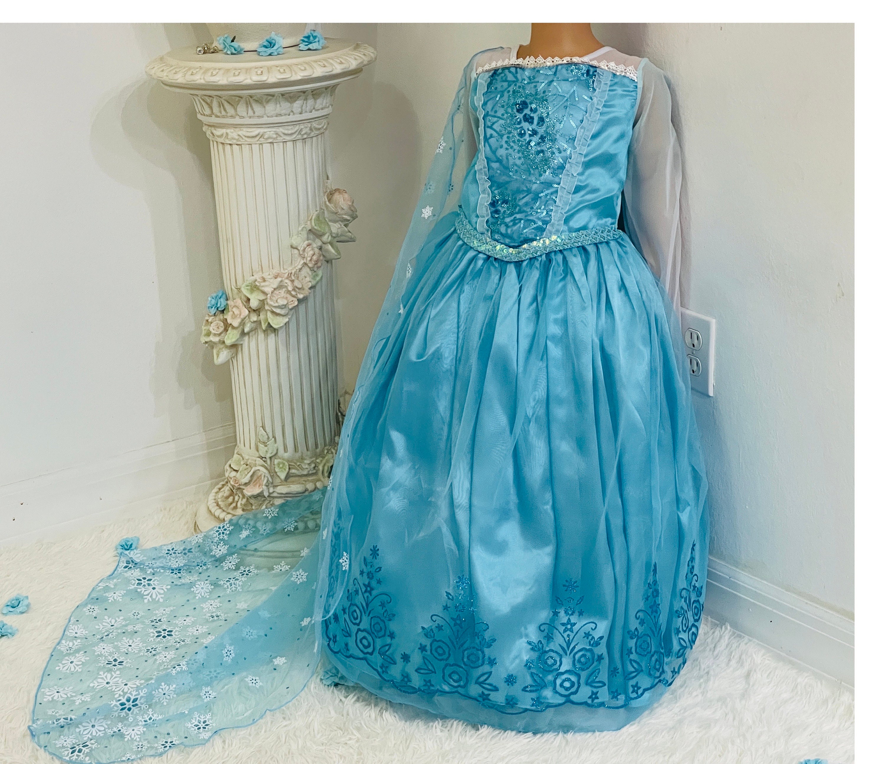 Elsa Princess Dress Costume: Birthday Party Ball Gown