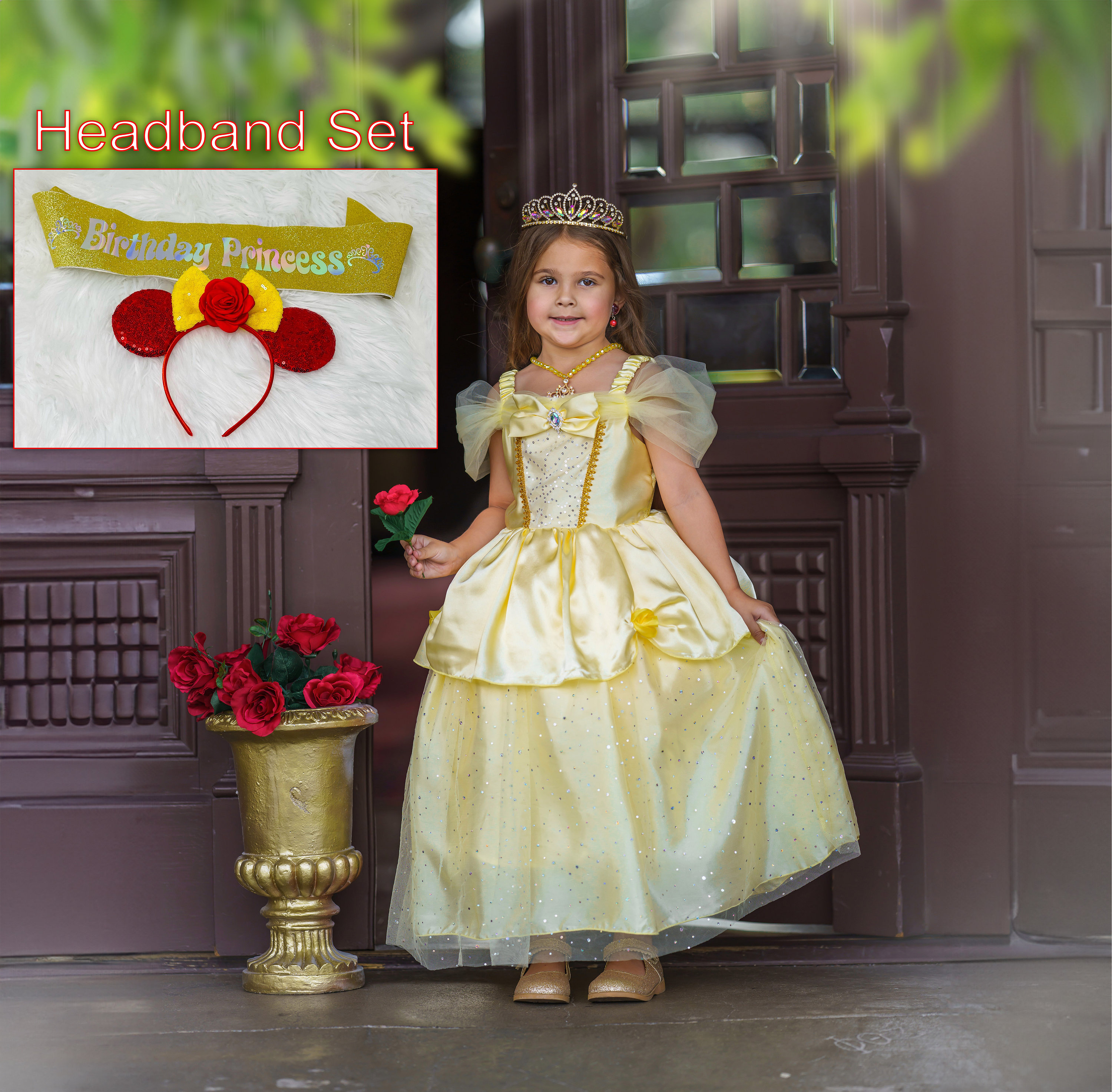 READY TO SHIP Disney Inspired Belle Princess Dress Costume Set