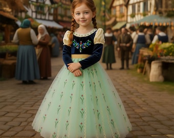 Anna Inspired Birthday Party Green Dress Up Costume Set