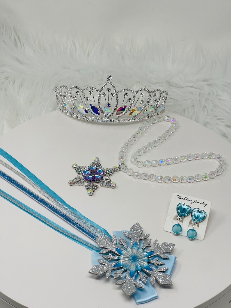 READY TO SHIP Disney Inspired Frozen Elsa Princess Dress Costume Set, Birthday Party Dress For Girls With Crown, Ball Gown, Dress Up, Elsa Only Crown set