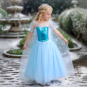Ice Queen Princess Dress Up Costume Set for Girls - Inspired by Frozen's Elsa