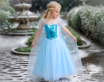 Ice Queen Princess Dress Up Costume Set for Girls - Inspired by Frozen&#39;s Elsa