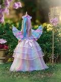 Rainbow Unicorn Princess Tulle Dress: Optional Wings, Horn Headband & Light-Up Petticoat