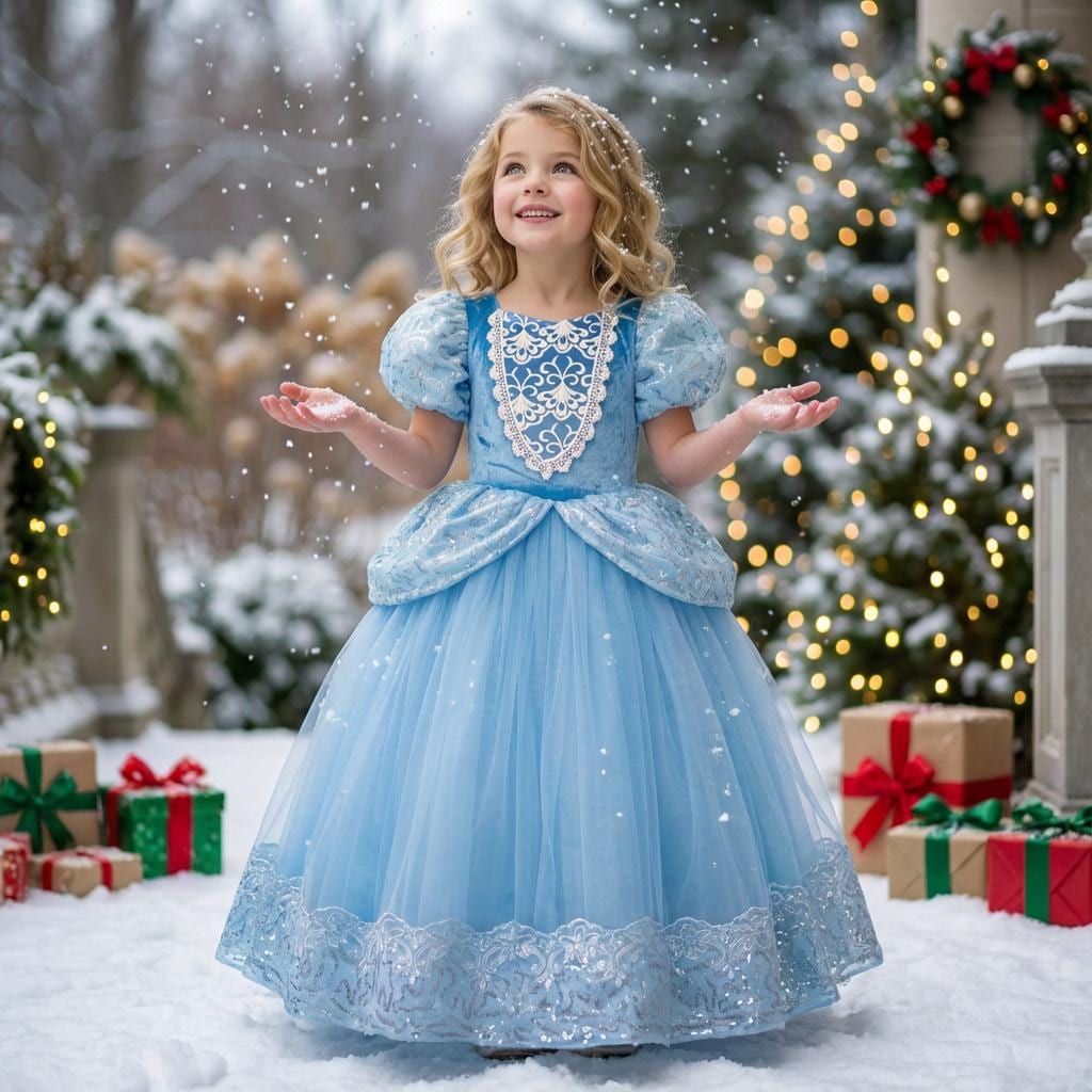 blue dress for baby girl Cinderella Inspired Butterfly Theme Girls Dress – SkipStars