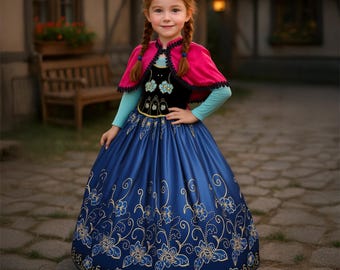 open lace back dress Disney Princess Anna Girls Dress Purple Toddler| Child