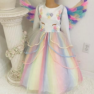 READY TO SHIP Unicorn Rainbow  Dress Tutu Dress Unicorn Tulle Dress .