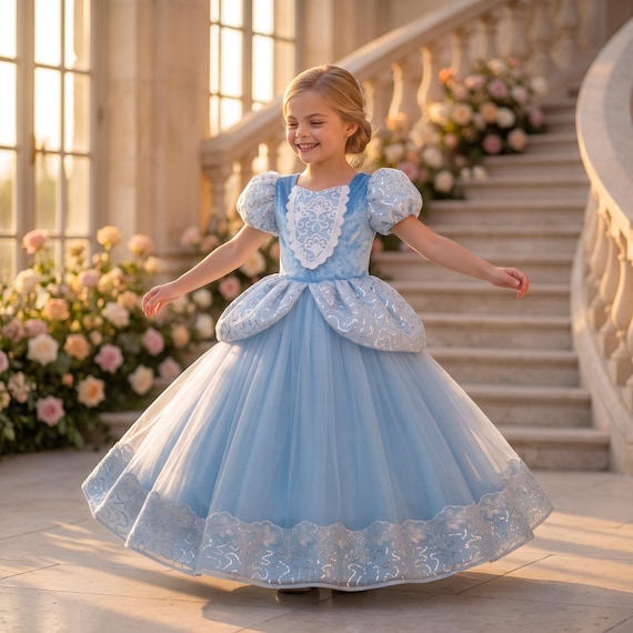 cinderella dress white or blue Inspired Princess Deluxe Costume Set, Birthday Party Gown for Girls Marie's Lite Chunky Blue valentines day 2 weeks If you Color:RAISIN