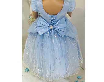 Cinderella Inspired Princess Dress Deluxe Costume Set, Birthday Party Grown For Girls