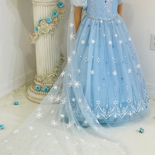 Elsa Princess Dress Costume Set: Frozen Inspired Birthday Ball Gown Elsa Princess Dress Costume Set: Frozen Inspired Birthday Ball Gown