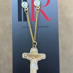 Cross Chain Hat Pin (Rhinestone)