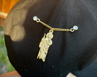 San Judas Chain Hat Pin (Rhinestone)