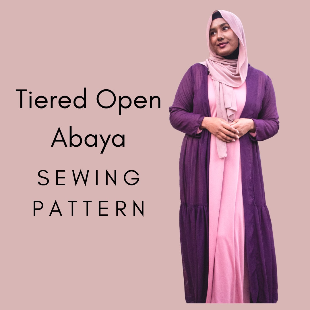 Tiered Open Abaya Sewing Pattern PDF Etsy