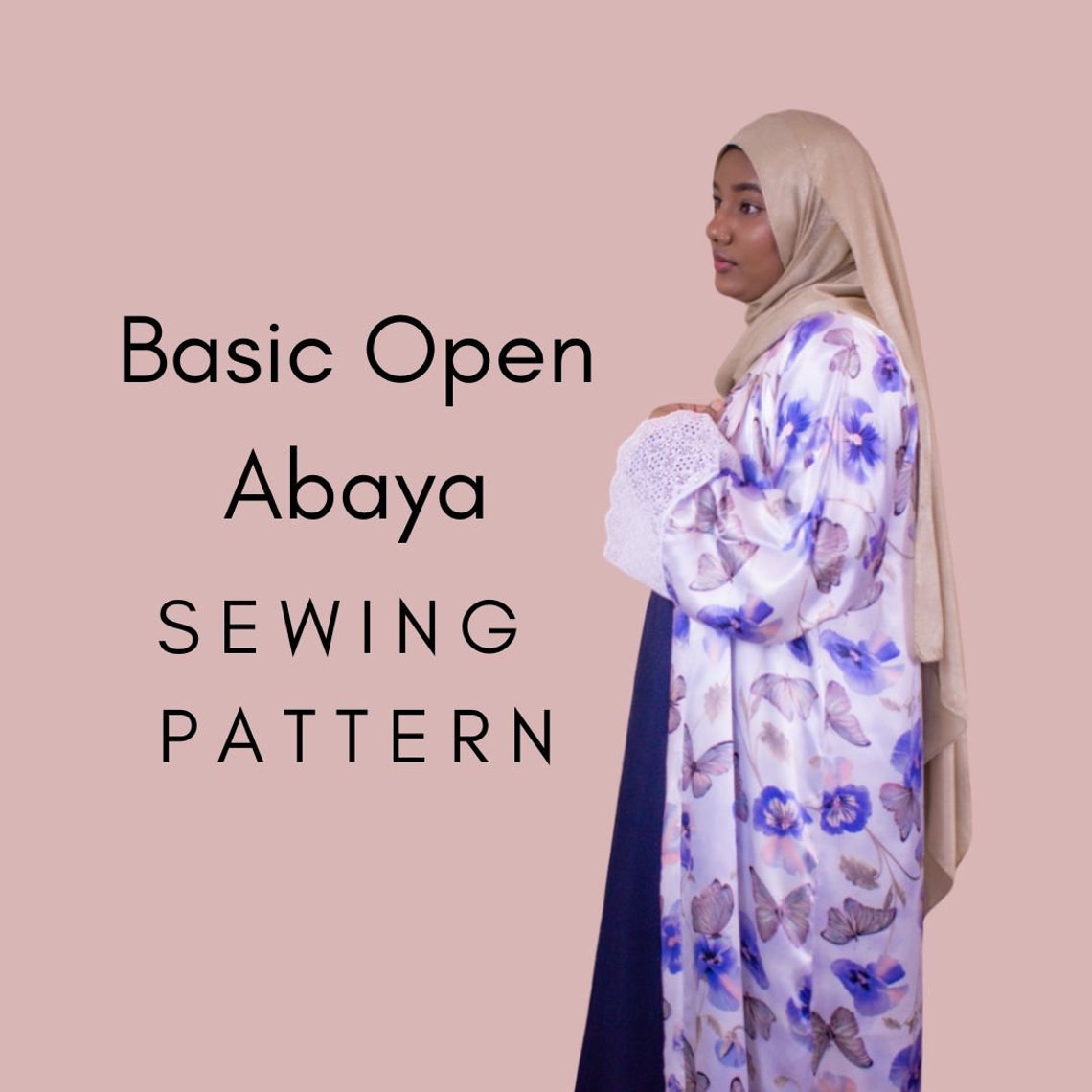 Basic Open Abaya Sewing Pattern PDF Etsy