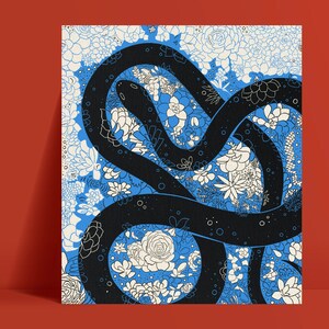 Poster - Succulent Snake Giclée Art Prints - Texas Native Plants - Rustic Retro Inspired Wall Art - Small Artist