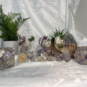 Wedding Initial Resin Letters with Preserved Flowers, Keepsake Gift (Med set) image 5