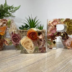 Preserved Flower Resin Letters, Wedding Keepsake Gift (Jumbo+H) image 2