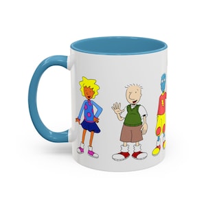 Mug, Retro 90s Doug Cartoon Characters, Vintage Coffee Cup, Tea Mug, Gift for 90s Kids, Cartoon TV Show Fan, Ceramic Mug