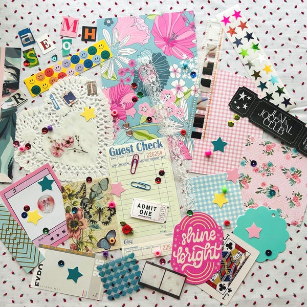 JUNK JOURNAL Mystery Scrap Pack, Ephemera for Creative Collaging & Crafting