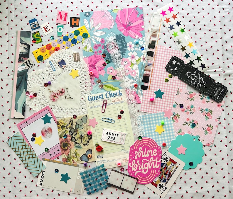 JUNK JOURNAL Mystery Scrap Pack, Ephemera for Creative Collaging & Crafting image 1