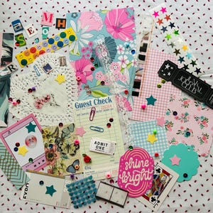 JUNK JOURNAL Paquete de recortes misteriosos, material efímero para collages y manualidades creativas
