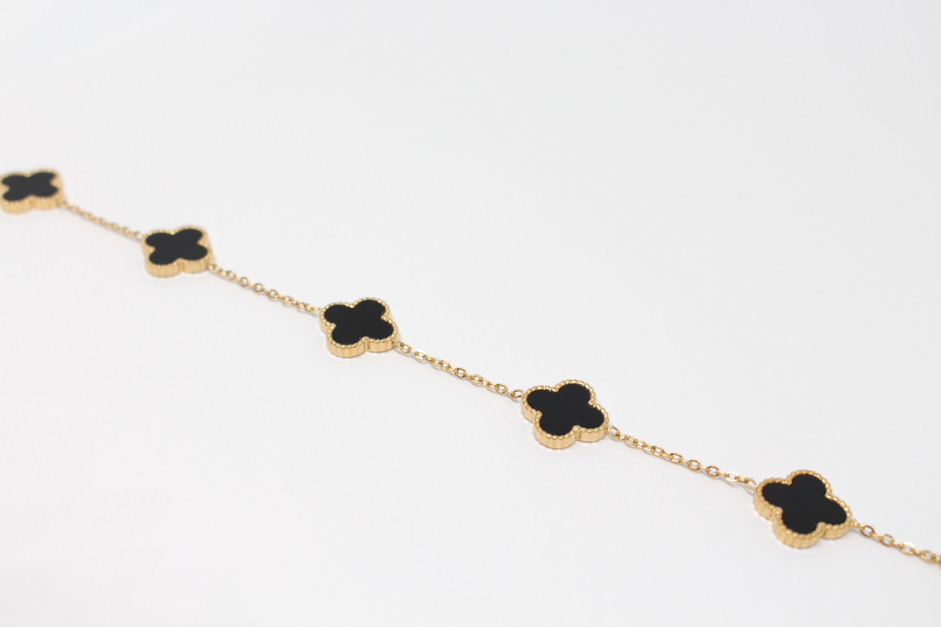 18K gold bracelet four leaf clover bracelet gold bracelet | Etsy