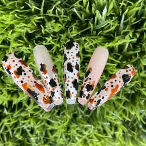 Cow Print Press On Nails | Press or Glue On Nails|Fake Nails| Luxury Hand Made Nails| Gel X|Elevayte Beauty