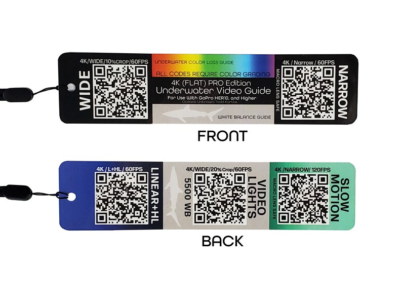 4K PRO Gopro QR Codes underwater Camera Settings for Hero9 Etsy