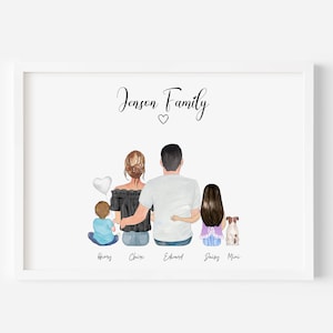 Family Gifts, Christmas Gifts for Her, Family Portrait, Personalised Family Print, Personalised Family Gifts, New Home Gifts, Family Print