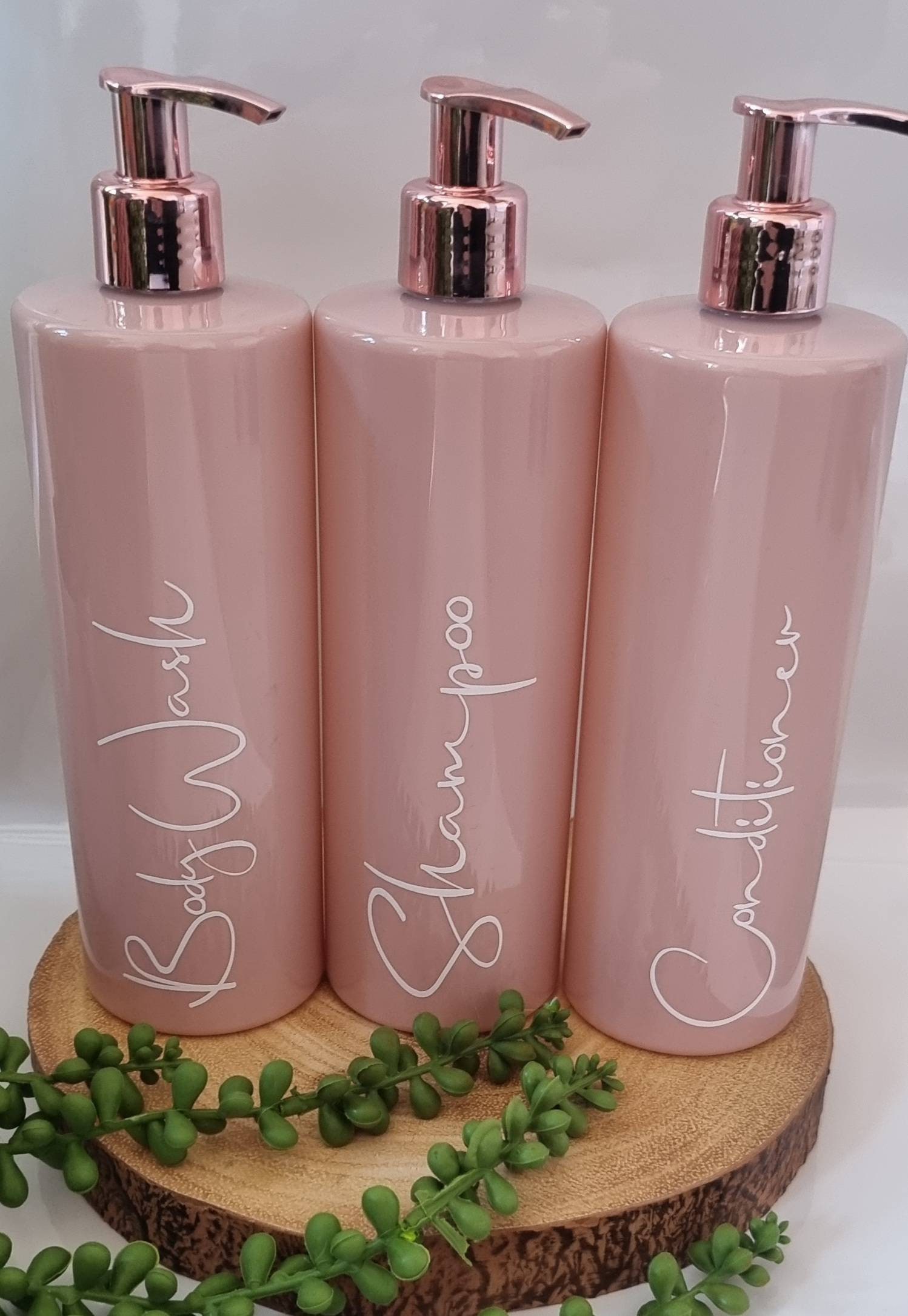Pink Bathroom Bottles 500ml Personalised Pump Bottles Hinch Etsy
