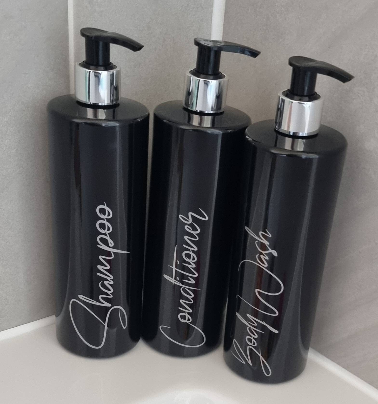 Personalised Black Pump Bottles 500ml Hinch Bottles Baby Etsy UK