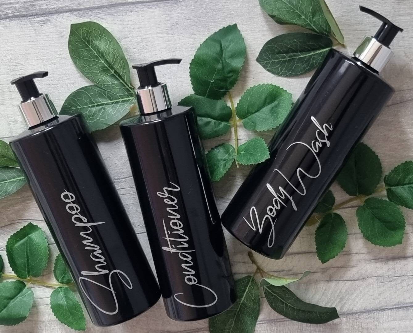 Personalised Black Pump Bottles 500ml Hinch Bottles Baby Etsy UK