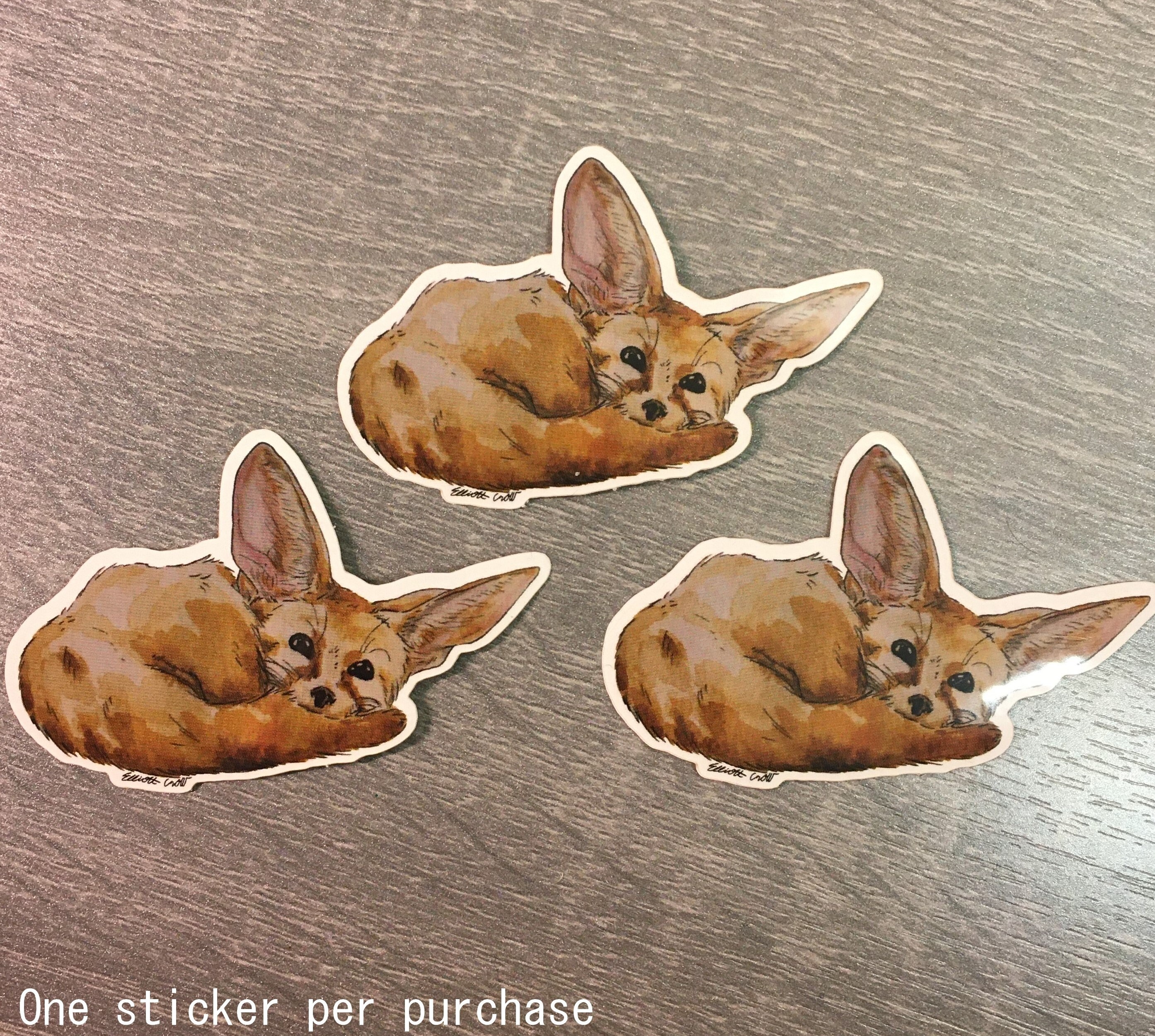 Fennec Fox Vinyl Sticker Etsy