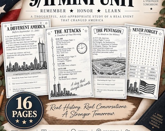 9/11 History Mini Unit | Critical Thinking, Reading Comprehension (Digital Download)