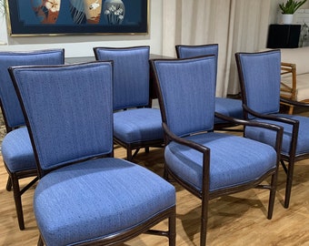 Set of Six Barbara Barry for McGuire Rattan Dining chairs