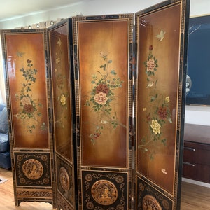 Deco Oriental Florist four Panels Room Divider