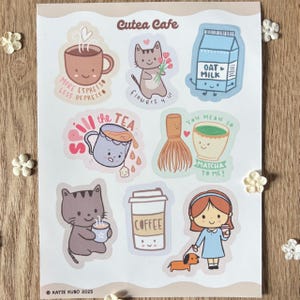 Cafe Sticker Sheet - perfect for journaling & stationery :) - 6x4.5 in paper-material sticker sheet