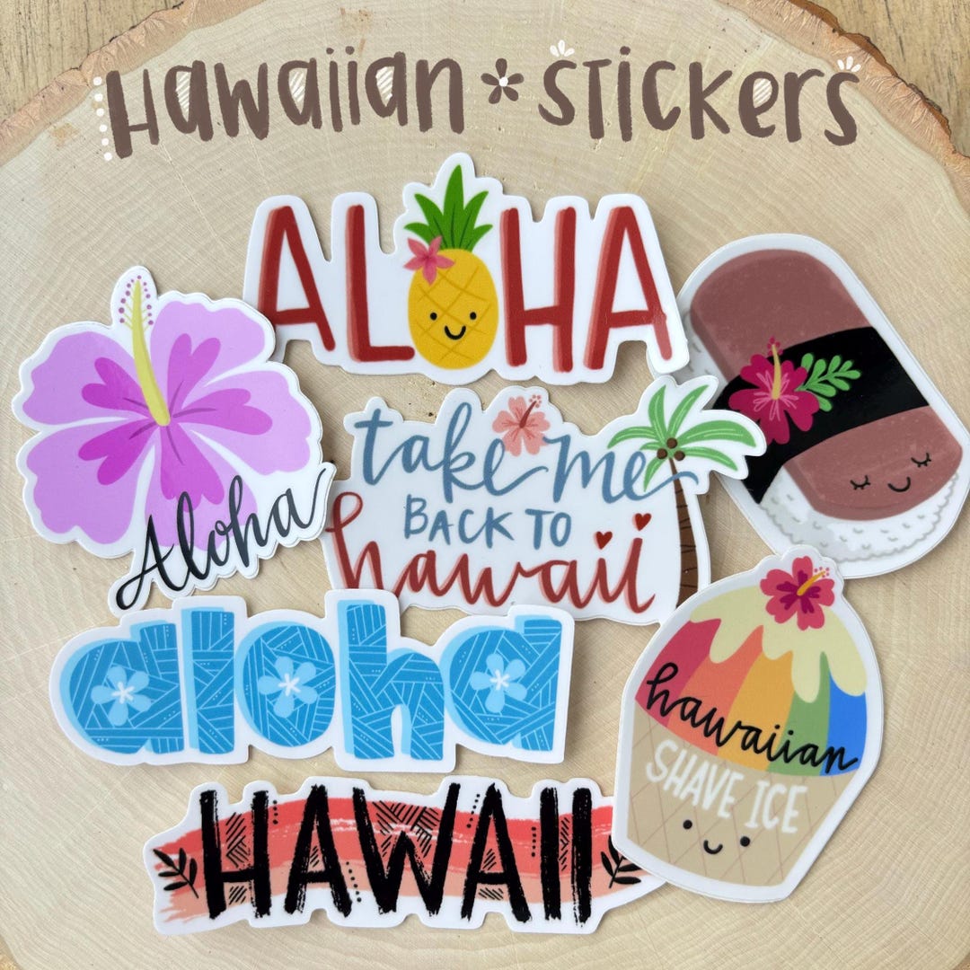 Hi Manis Sticker Hawaiian Stickers - Waterproof/glossy or Waterproof/matte Vinyl Sticker ...