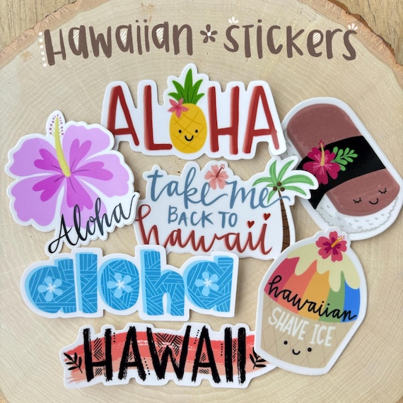 Hawaiian Stickers - waterproof/glossy or waterproof/matte vinyl sticker
