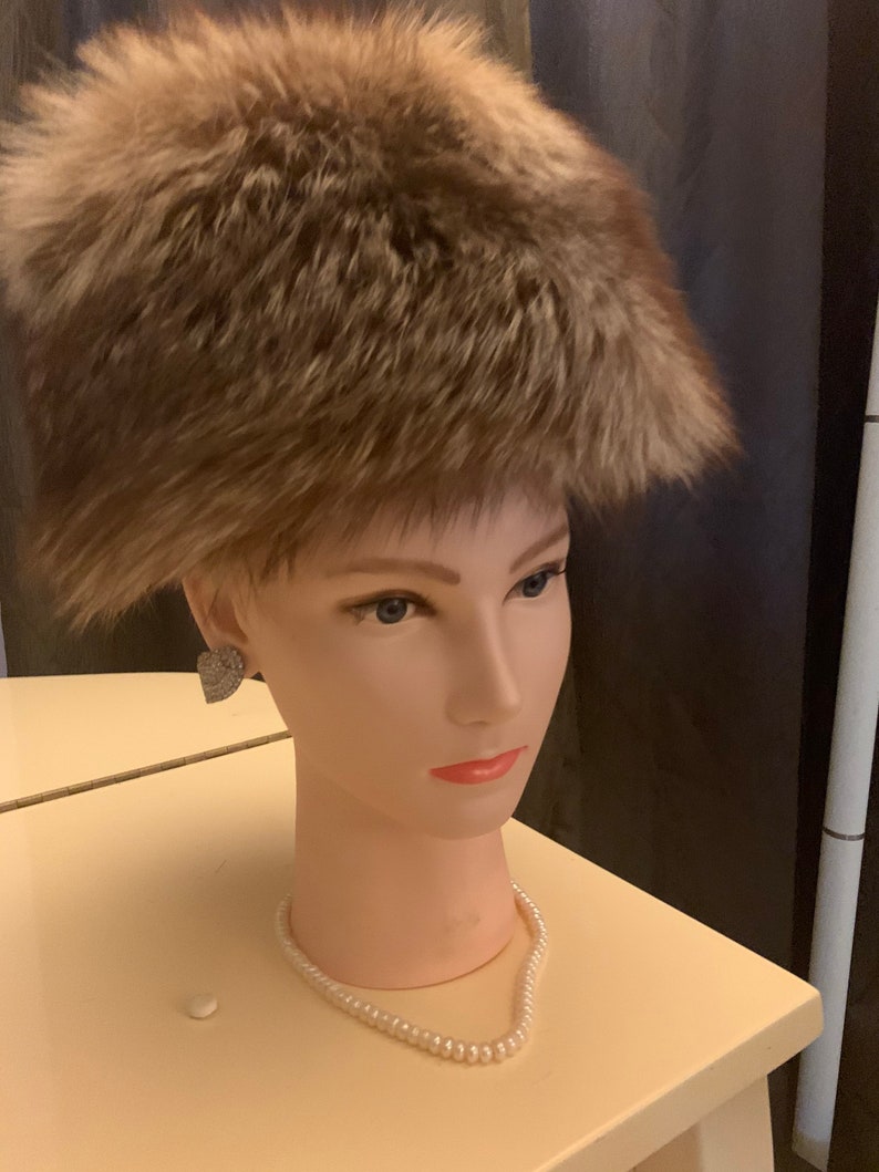 Authentic Brown Fox Fur Hat Etsy