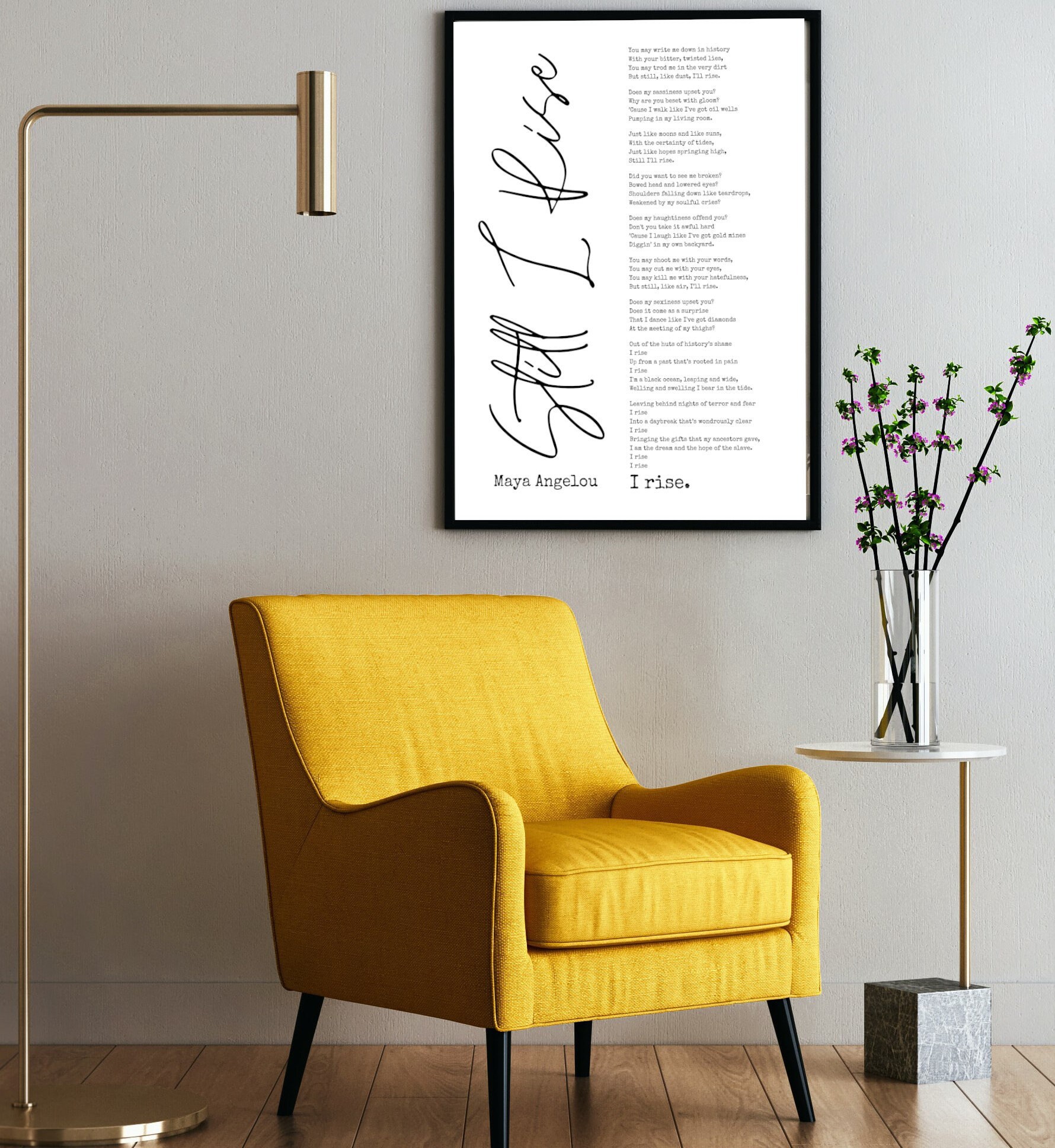 Still I Rise by Maya Angelou Poem Poster Print, Inspirational Poetry ...
