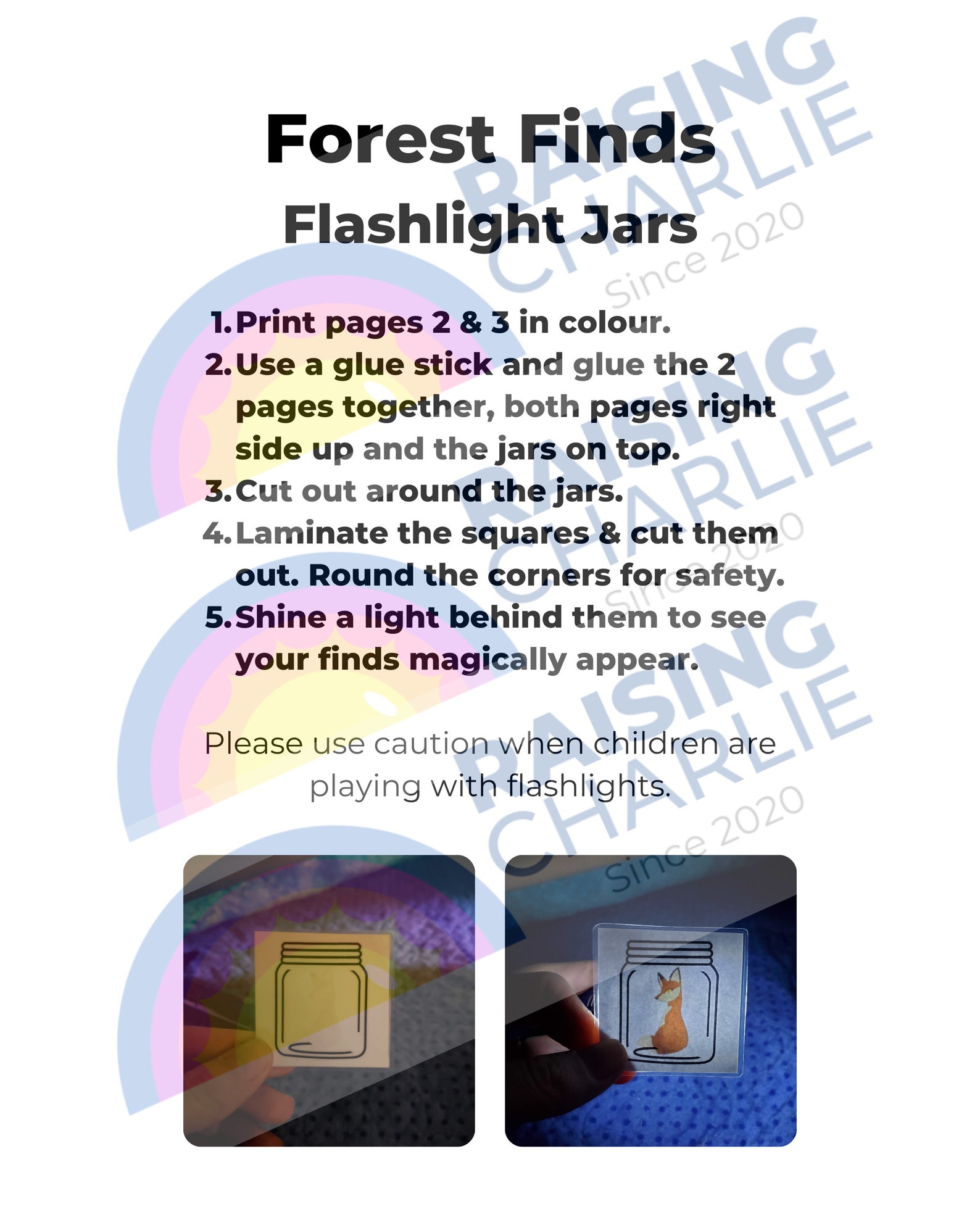 Forest Finds Flashlight Jars Printable Etsy